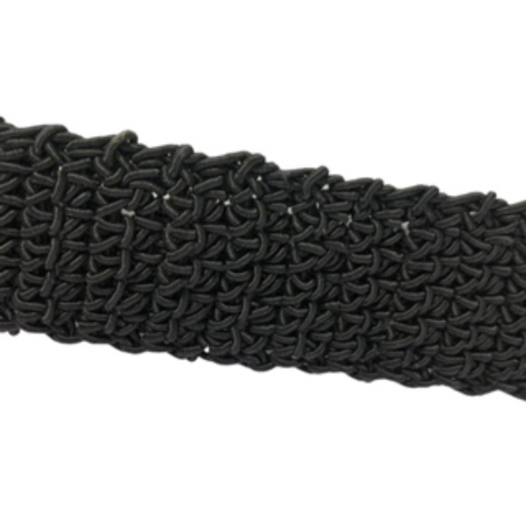 Hand Crafted Crocheted Shoulder Strap Zip Black Handbag - Picture 7 of 7